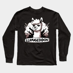 Llamageddon Armored Llama Gun Long Sleeve T-Shirt